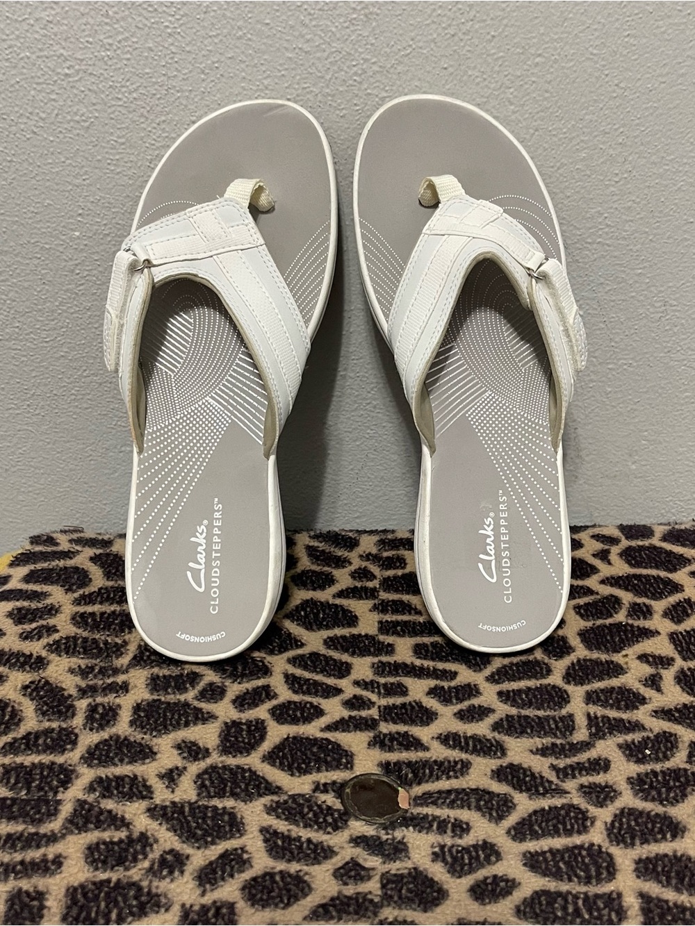 Clarks Cloudsteppers Comfort Summer Sandals White Womens 9